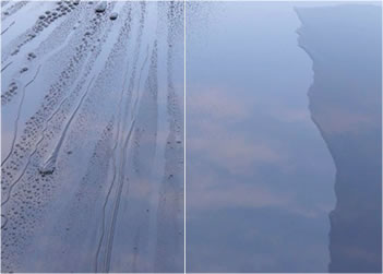雨水が流れ落ちる